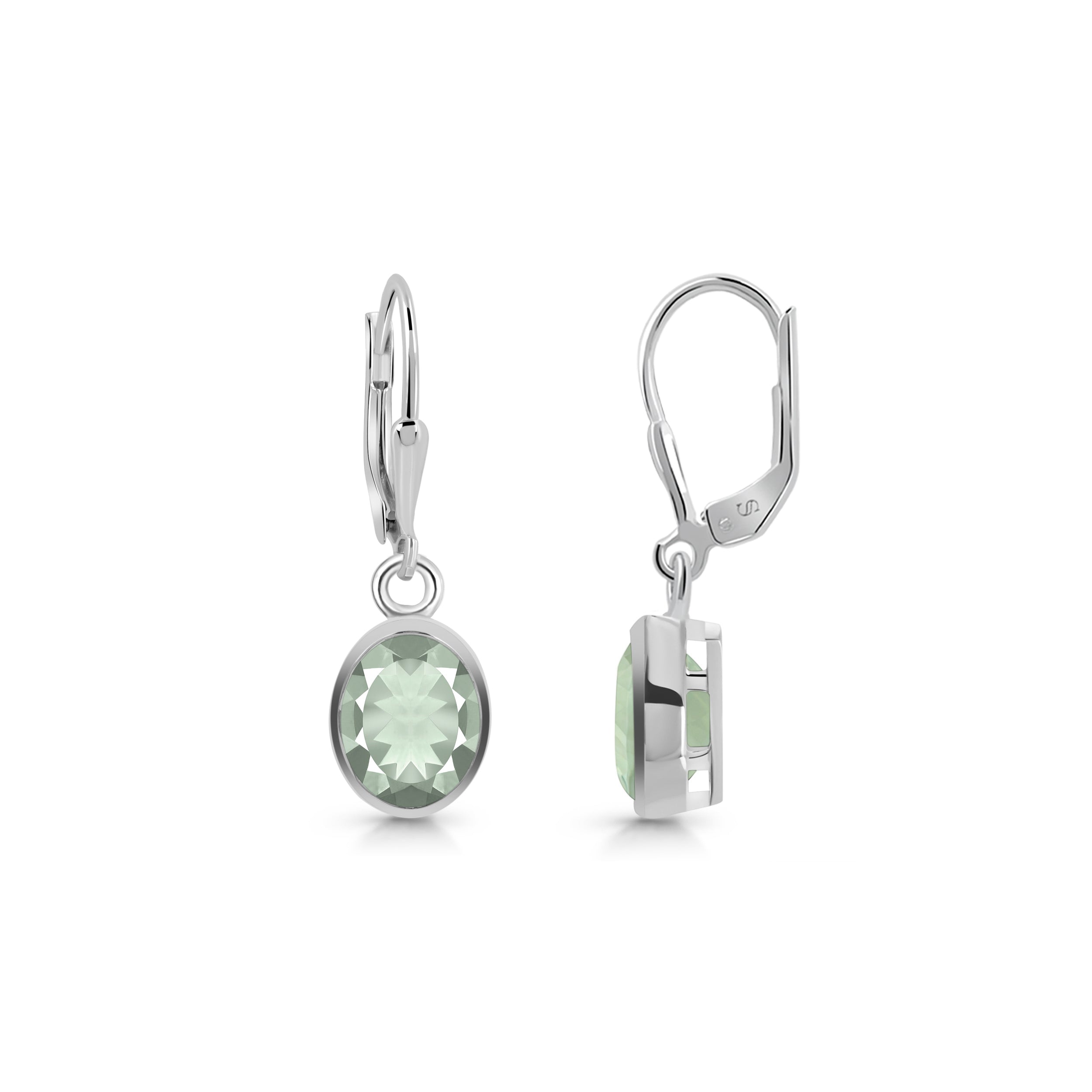 Premium Green Amethyst Leverback Earrings - Elegant & Healing (GRA-SE-998)