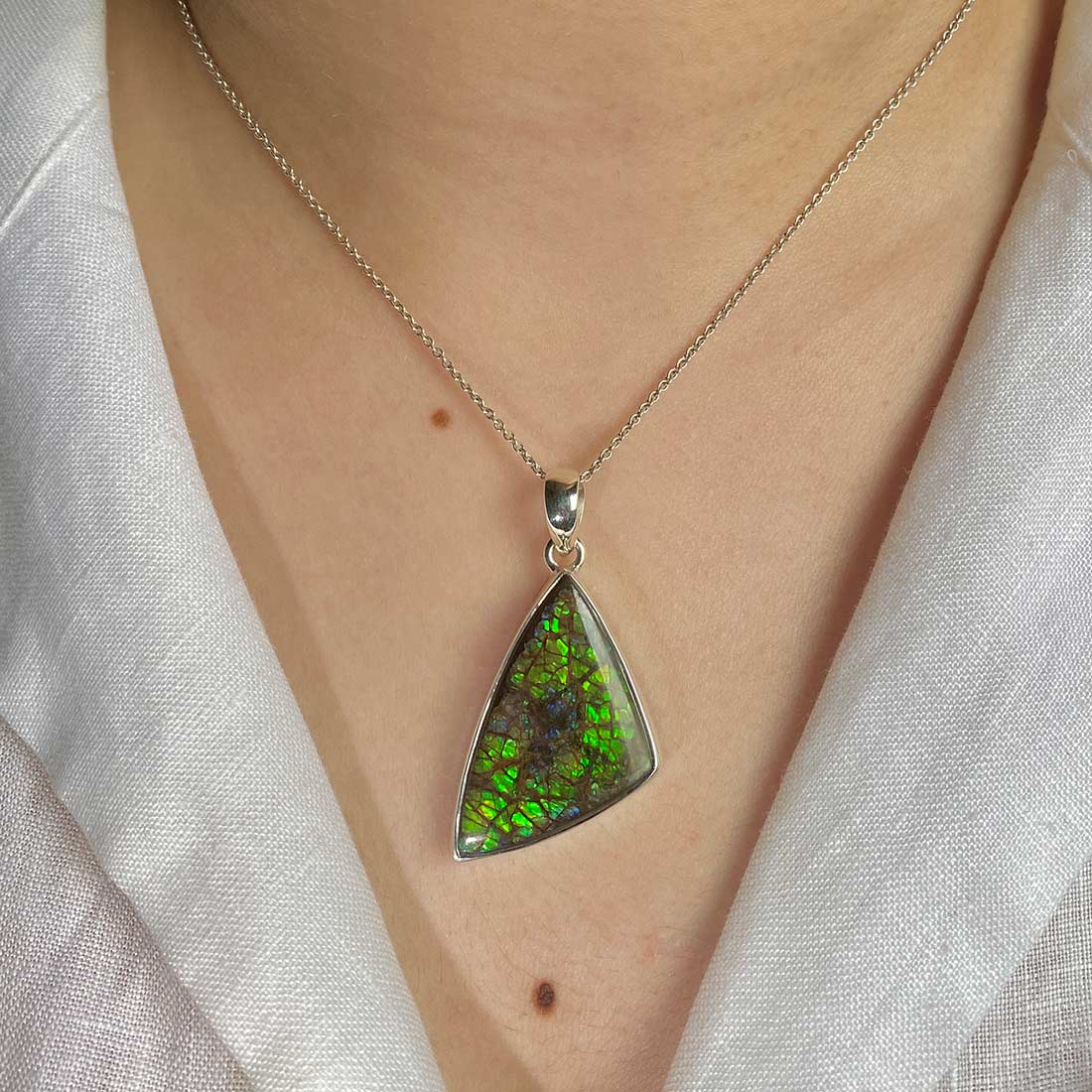 Premium Ammolite Pendant - AML-P-27 | Elegant Statement Jewelry