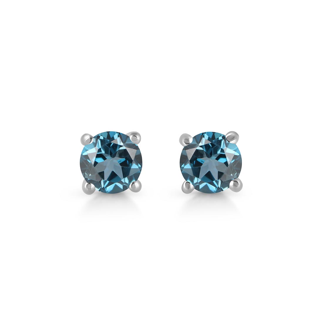 Premium London Blue Topaz Stud Earrings - Ultimate Elegance (LBTZ-SE-1023)