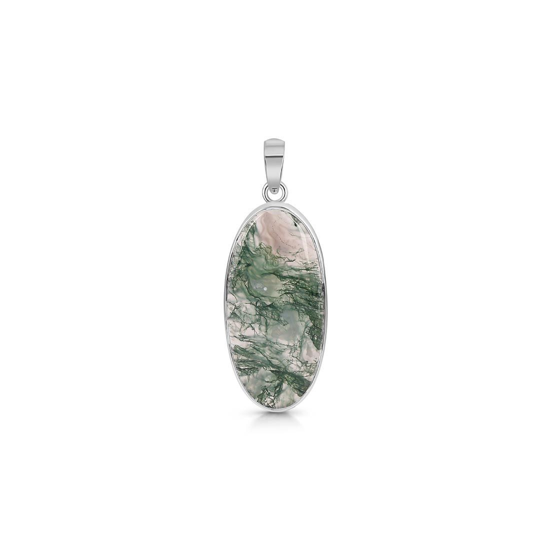 Premium Moss Agate Pendant - MOA-P-21 | Sagacia Jewelry