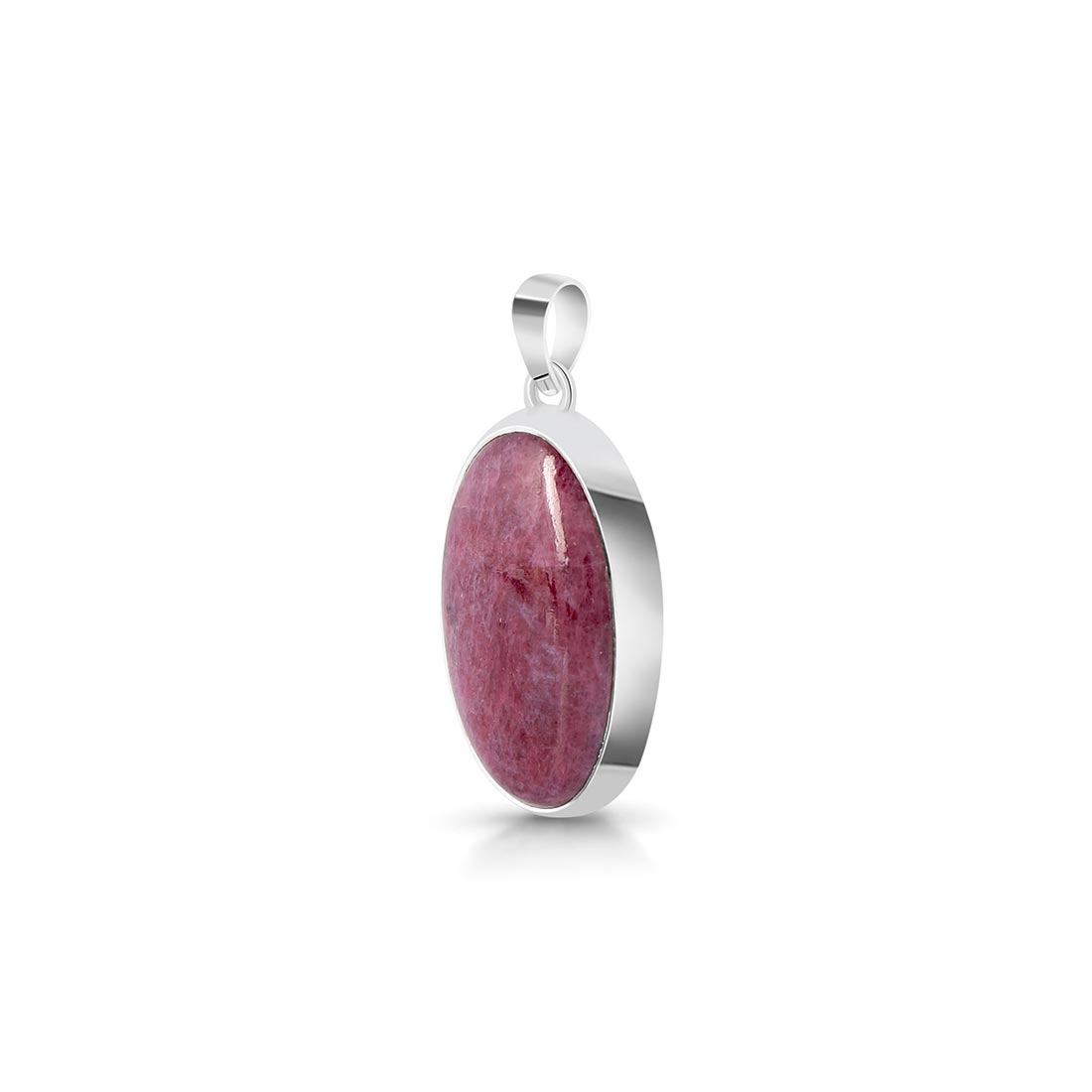 Premium Pink Ruby Zoisite Silver Pendant - Elegant Statement Jewelry