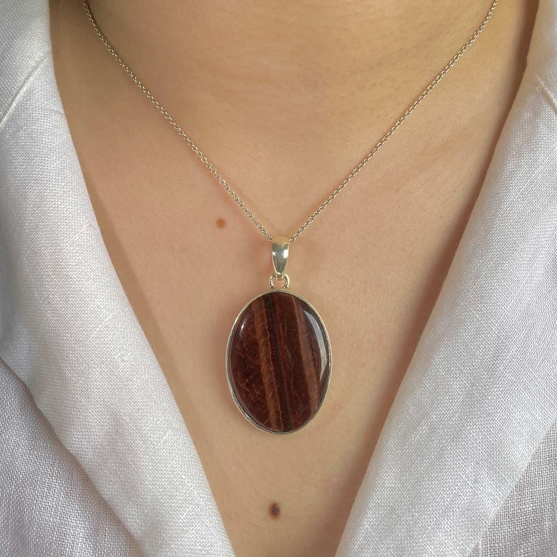 Premium Red Tiger Eye Pendant - Authentic Sagacia Jewelry