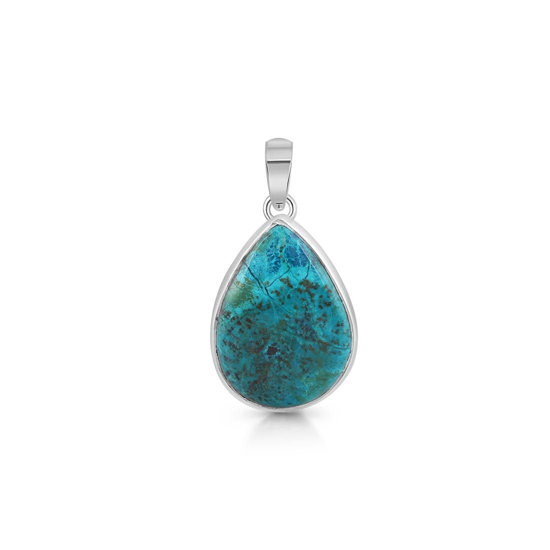 Premium Shattuckite Statement Pendant - Elegant 925 Sterling Silver Jewelry