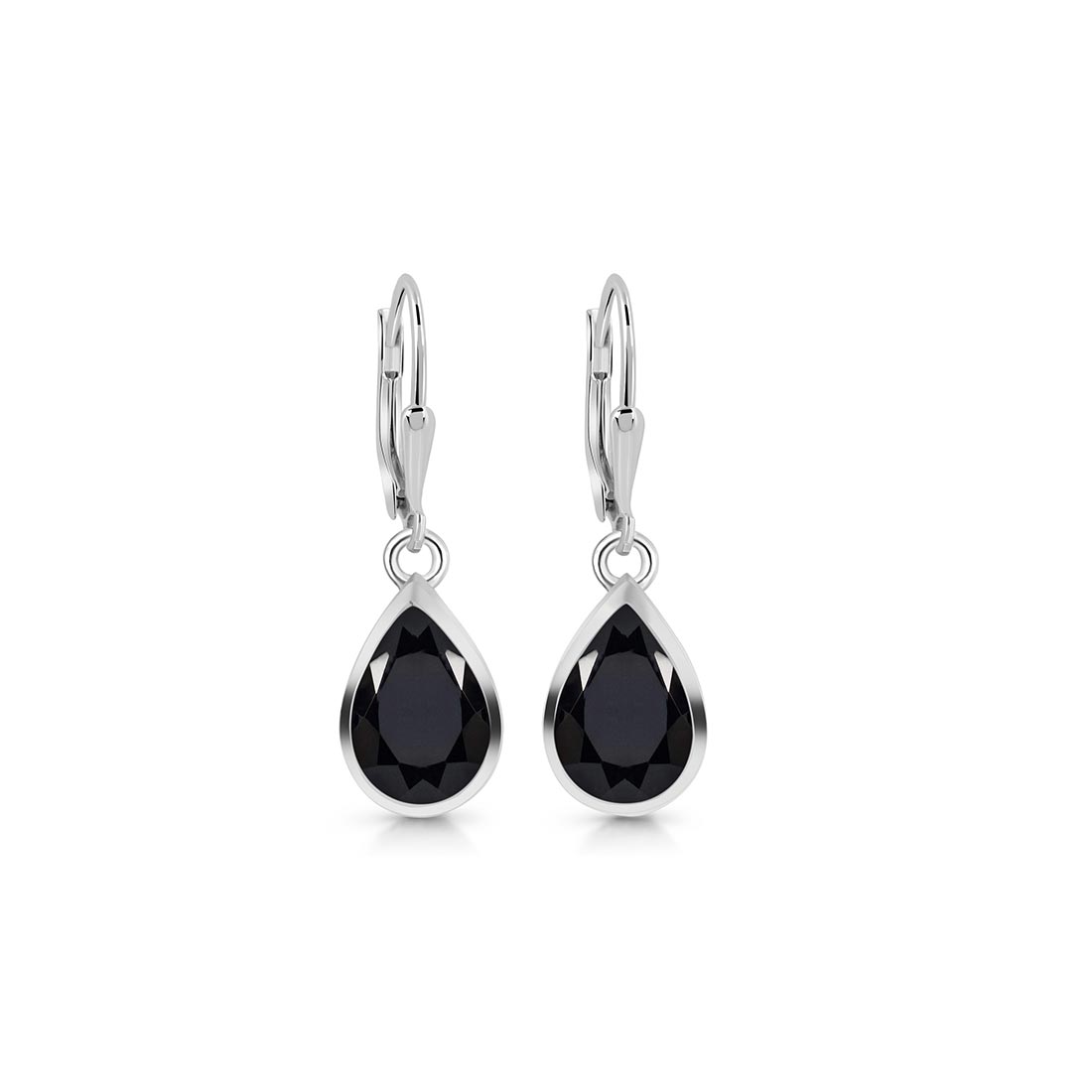 Premium Black Tourmaline Leverback Earrings - Ultimate Elegance