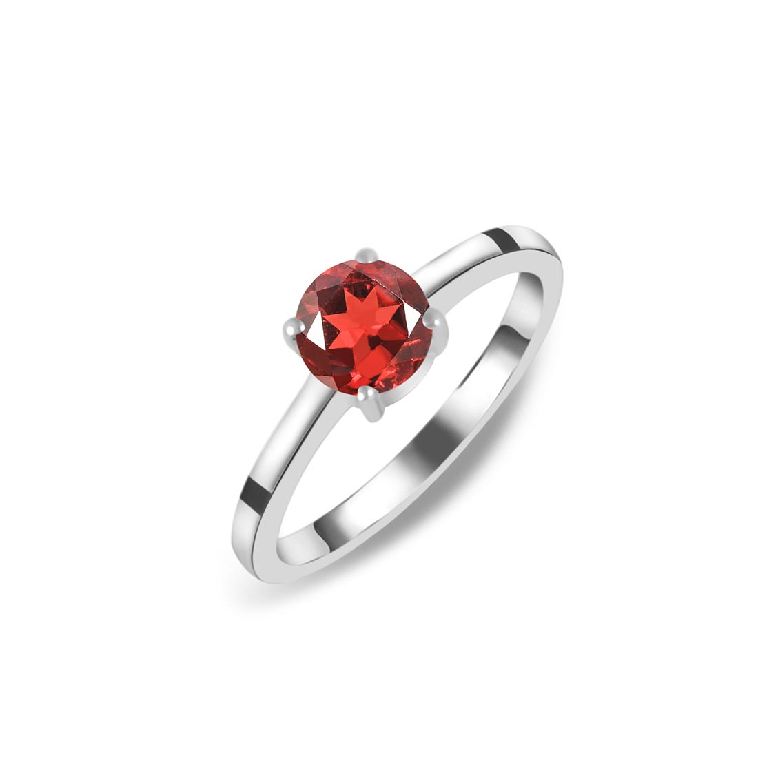 Premium Dainty Garnet Ring - Elegant 925 Sterling Silver Jewelry (GAR-SR-236)