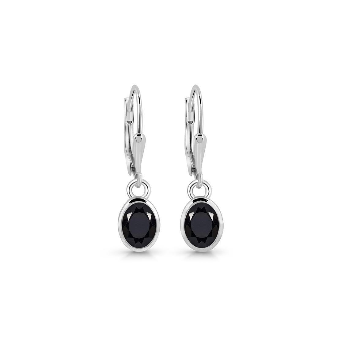 Premium Black Tourmaline Leverback Earrings - Elegant & Protective (BLS-SE-1316)