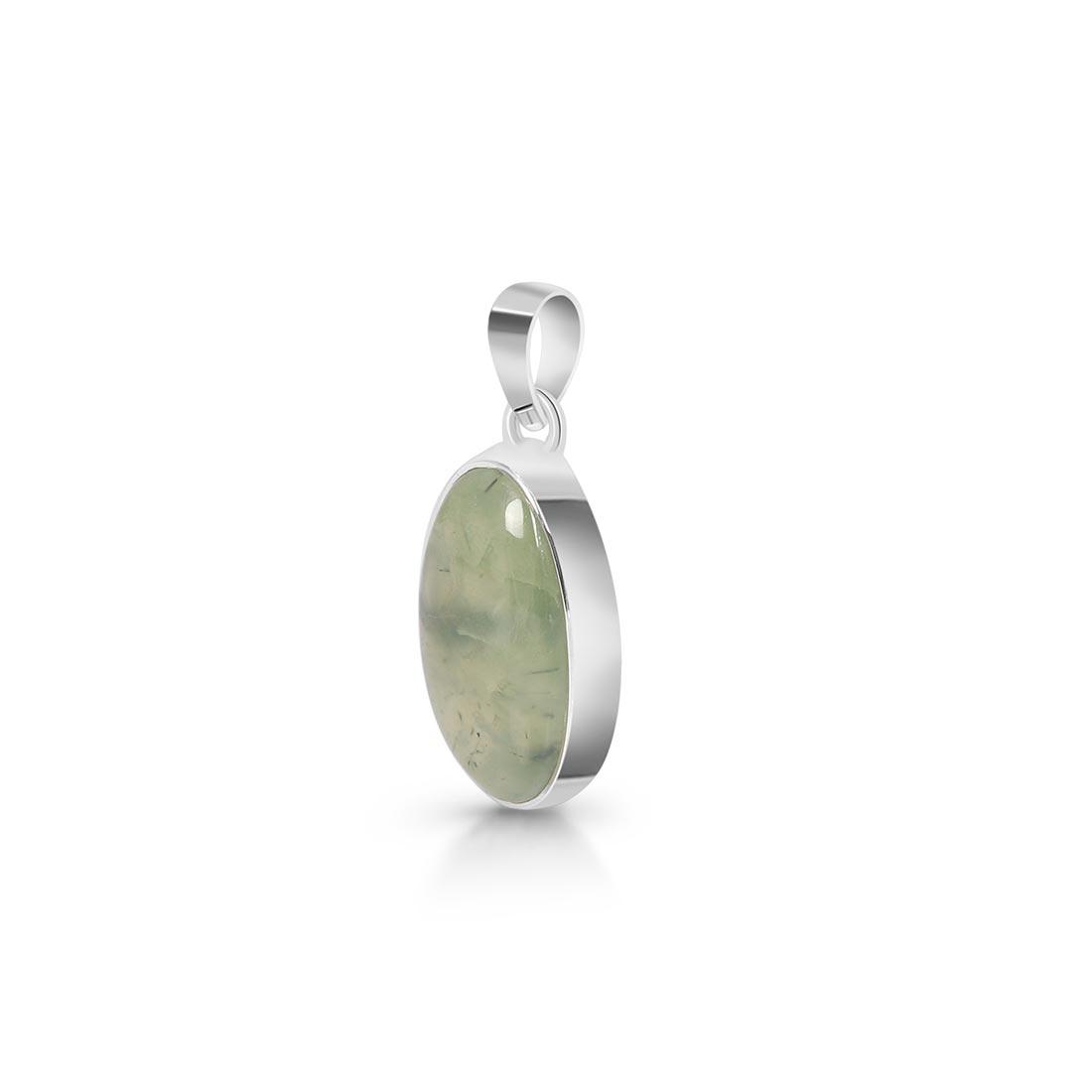 Premium Prehnite Pendant - Elegant 925 Sterling Silver Jewelry