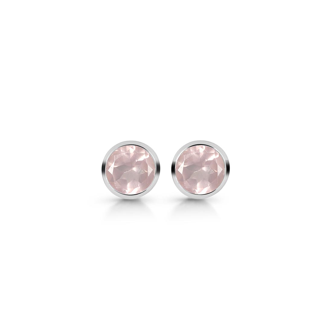 Premium Rose Quartz Stud Earrings - Ultimate Elegance (RSQ-SE-1425)