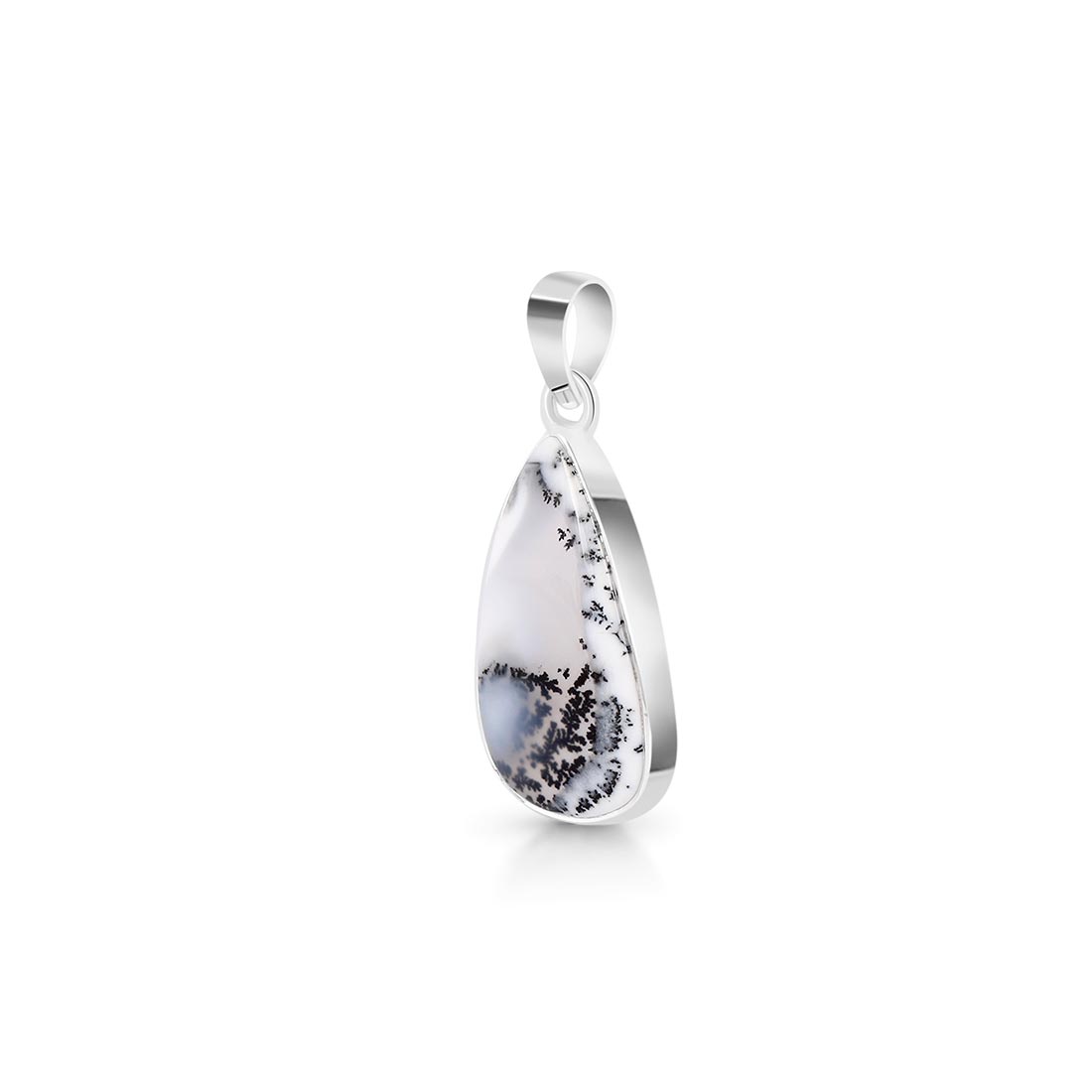 Premium Dendritic Agate Silver Pendant - Ultimate Elegance