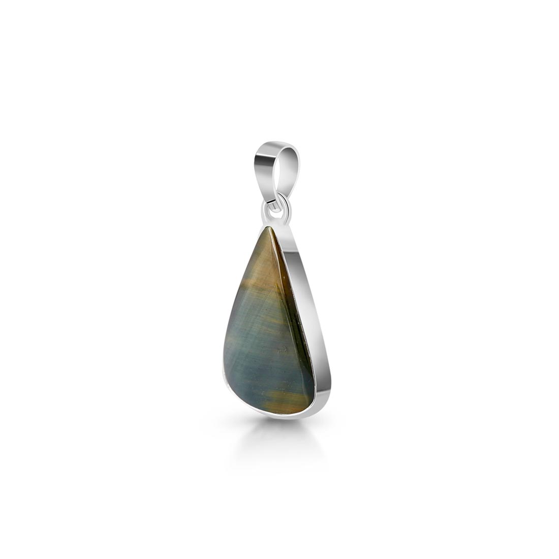 Premium Blue Tiger Eye Silver Pendant - BTE-P-1