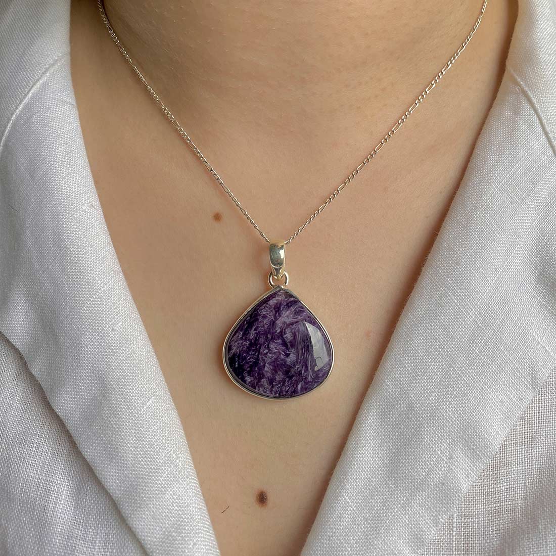 Premium Charoite Pendant - Elegant Purple Stone Jewelry (CHR-P-36)