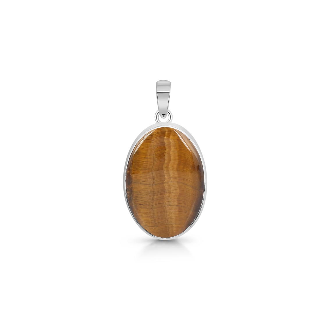 Premium Tiger Eye Pendant - Elegant 925 Sterling Silver (TGE-P-25)