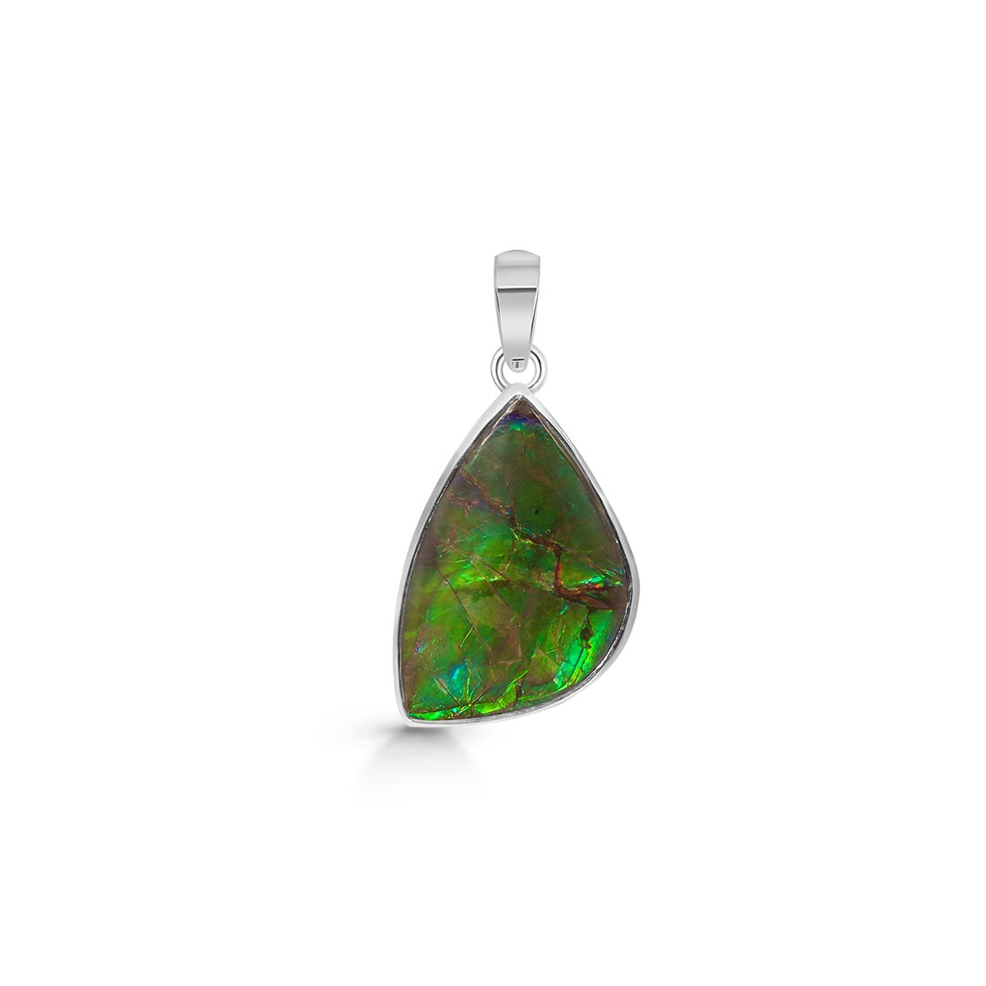 Premium Ammolite Pendant - Authentic Sagacia Statement Jewelry (AML-P-11)