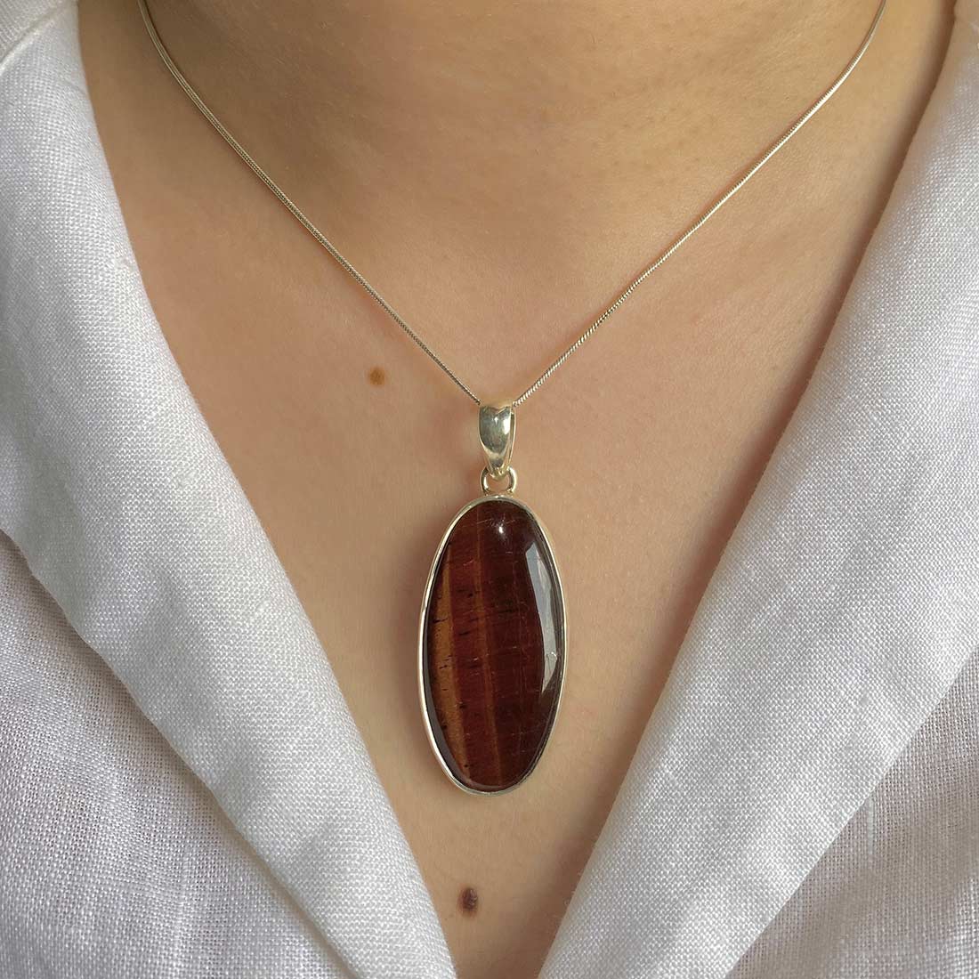 Premium Red Tiger Eye Statement Pendant - RTE-P-25