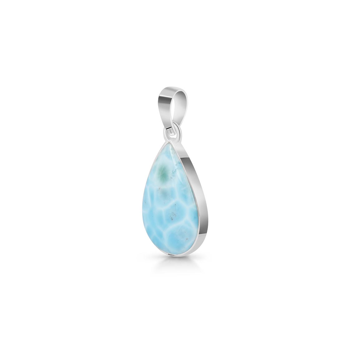 Premium Larimar Healing Pendant - 925 Sterling Silver (LAR-P-26)