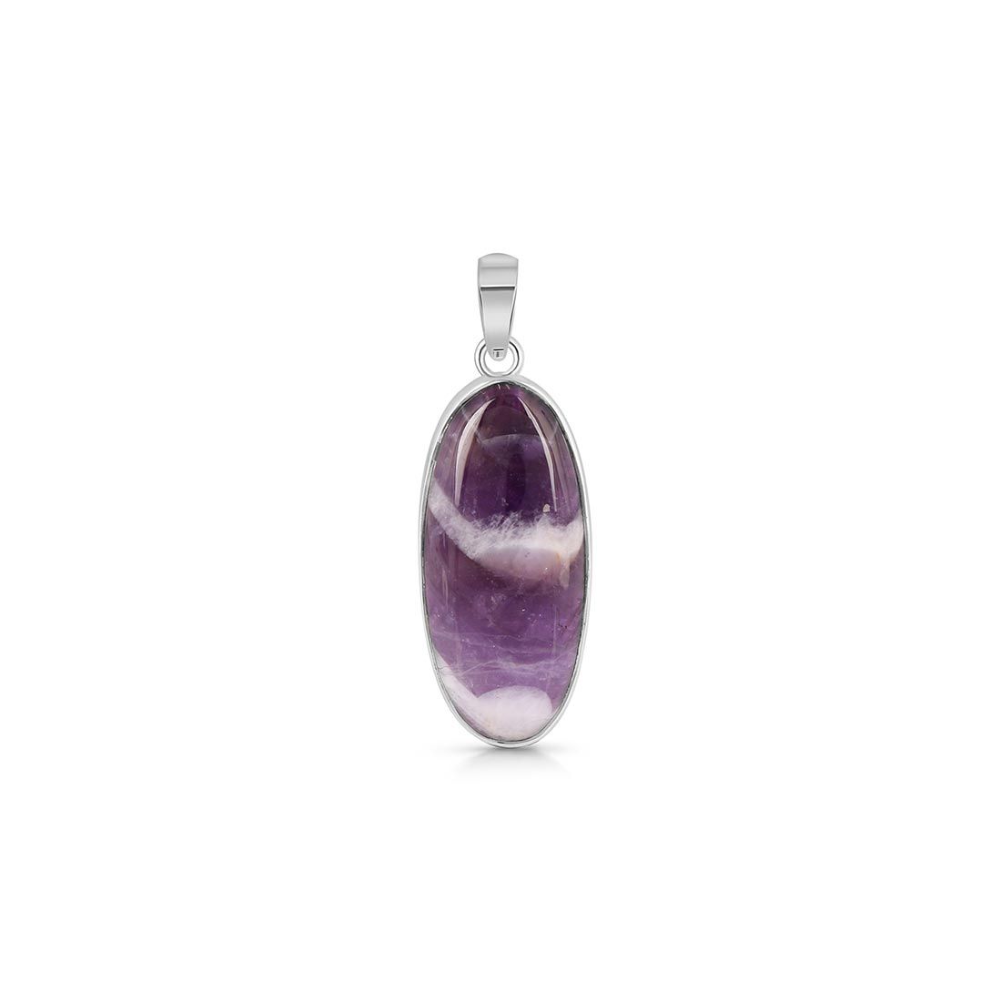 Premium Amethyst Lace Agate Pendant - Elegant Statement Jewelry