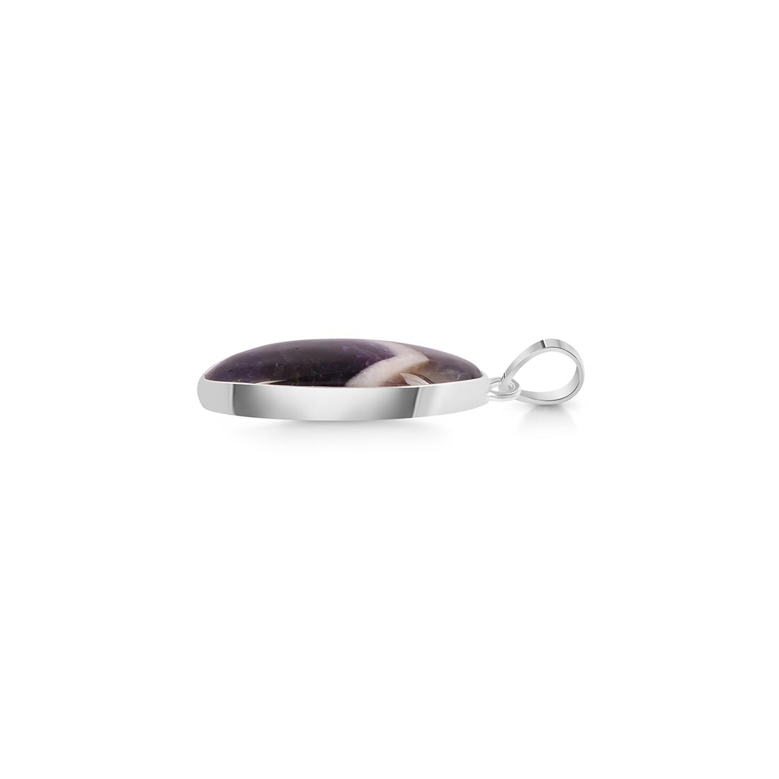 Premium Amethyst Lace Agate Pendant - Elegant Sterling Silver Jewelry