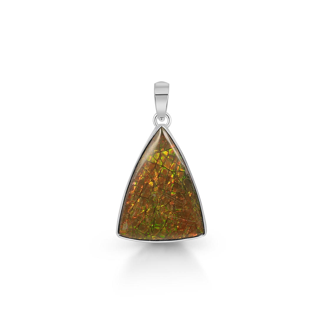 Premium Ammolite Pendant - AML-P-10 | Elegant Sterling Silver Jewelry