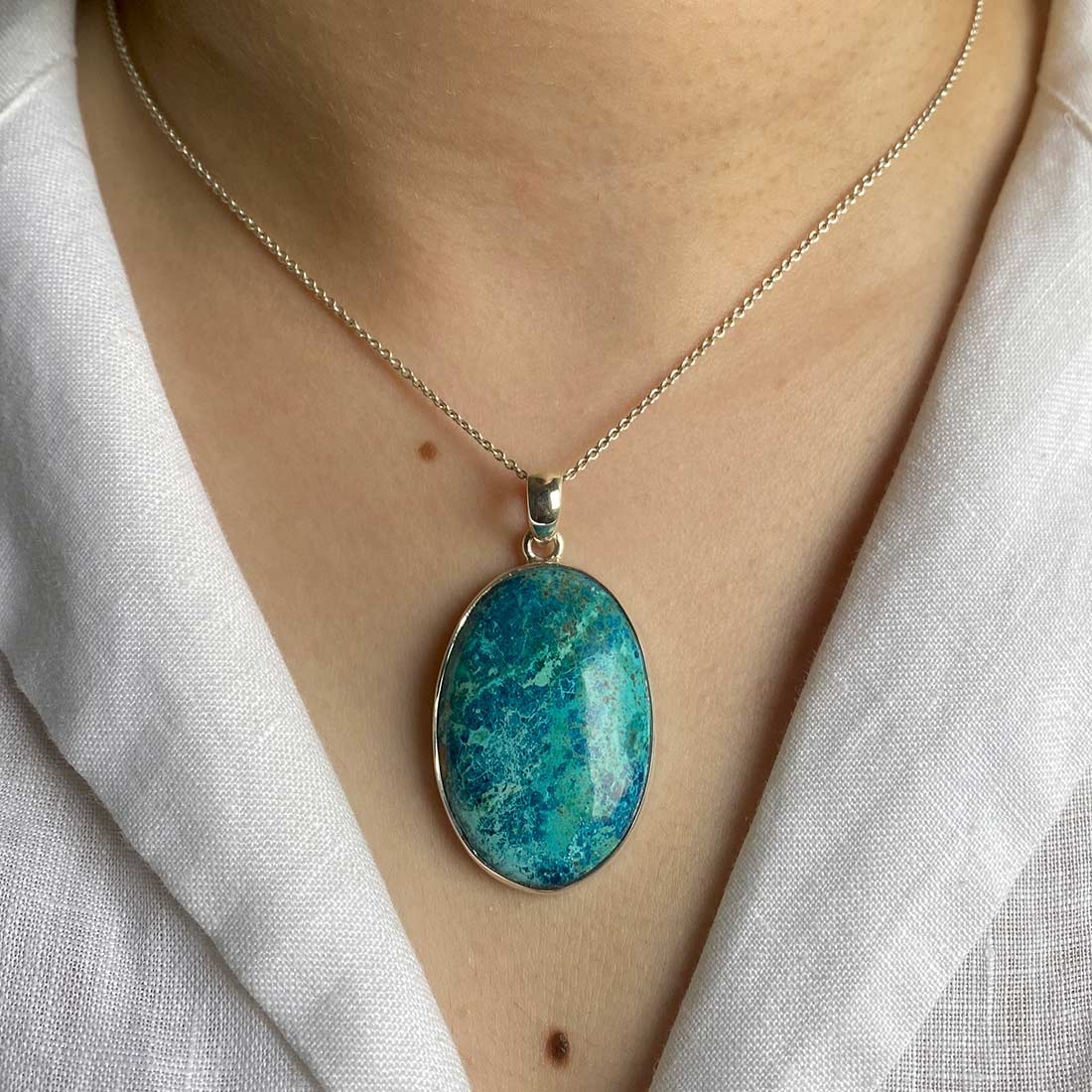 Premium Shattuckite Statement Pendant - STK-P-1