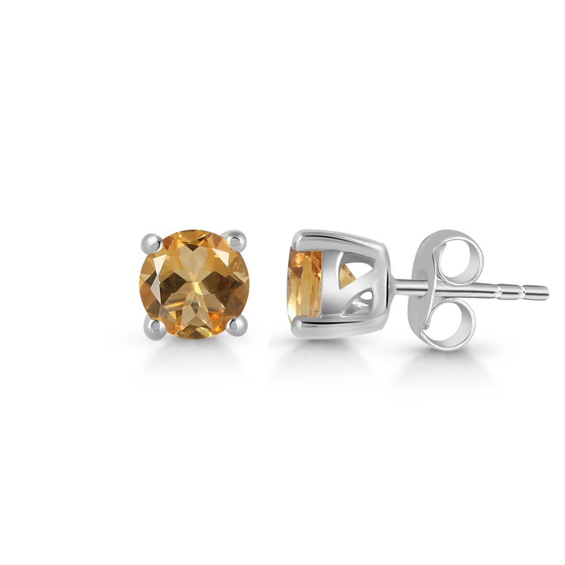 Premium Citrine Stud Earrings - Elegant 925 Sterling Silver (CIT-SE-1023)