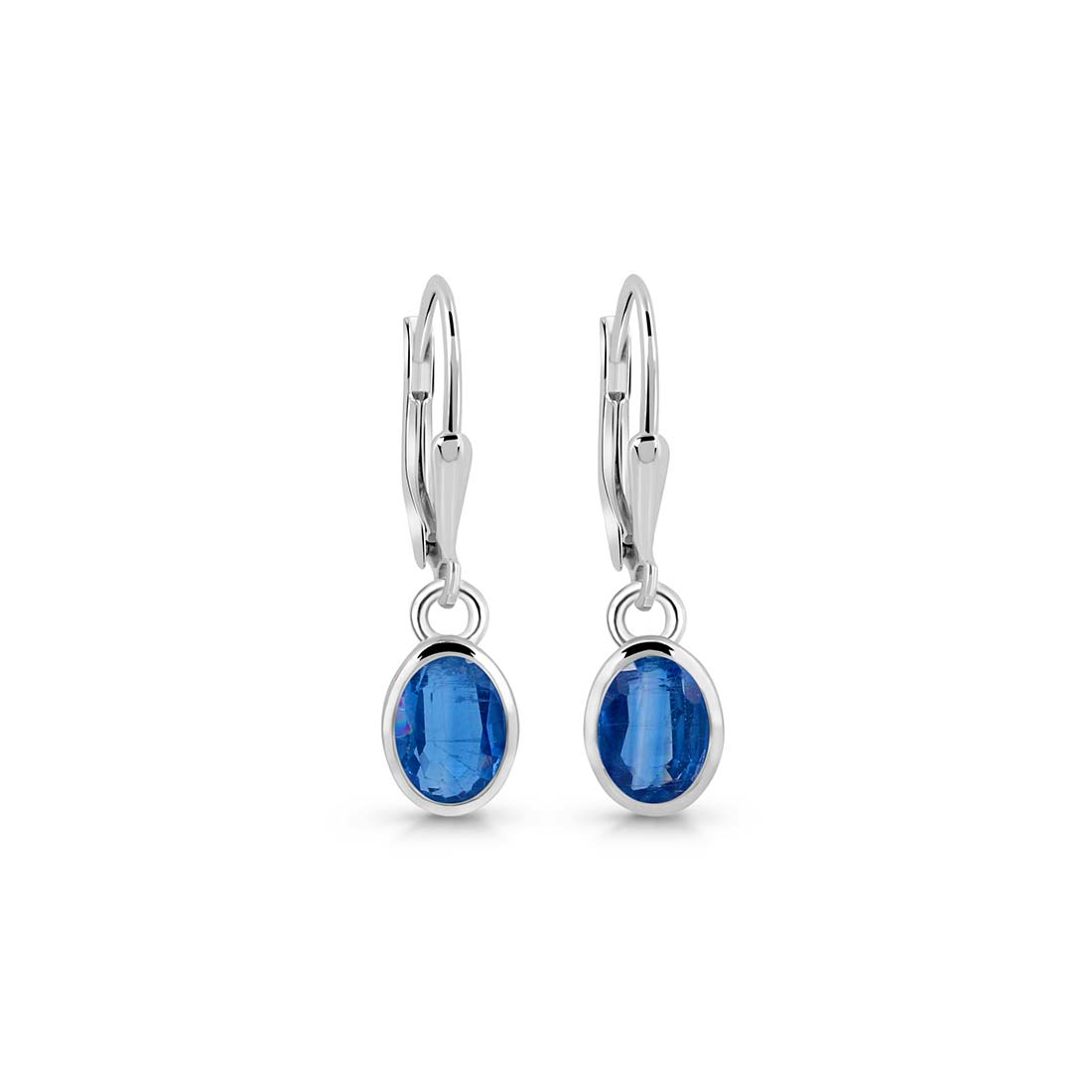 Premium Dainty Blue Kyanite Leverback Earrings - KYN-SE-1316-B