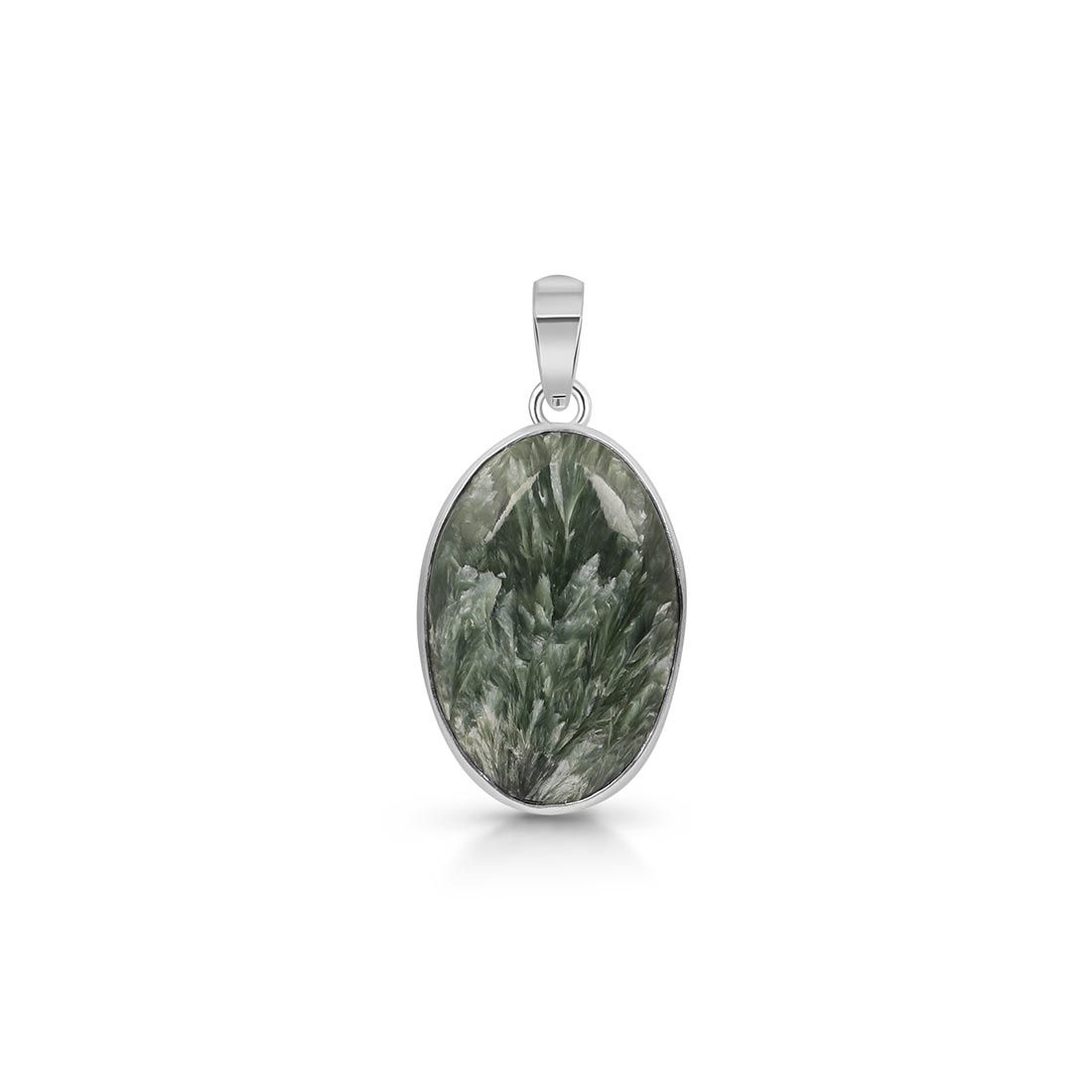 Premium Seraphinite Pendant - Embrace Cosmic Elegance