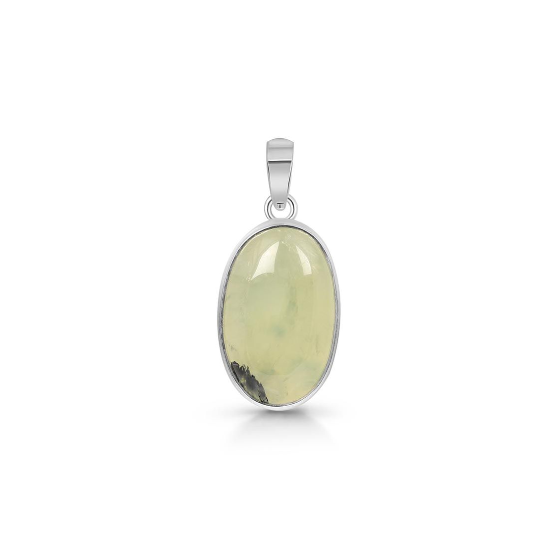 Premium Prehnite Pendant - Elegant Green Statement Jewelry