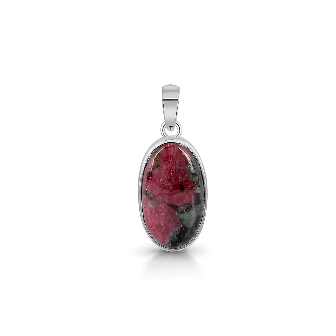 Premium Ruby Zoisite Pendant - Elegant 925 Sterling Silver Jewelry