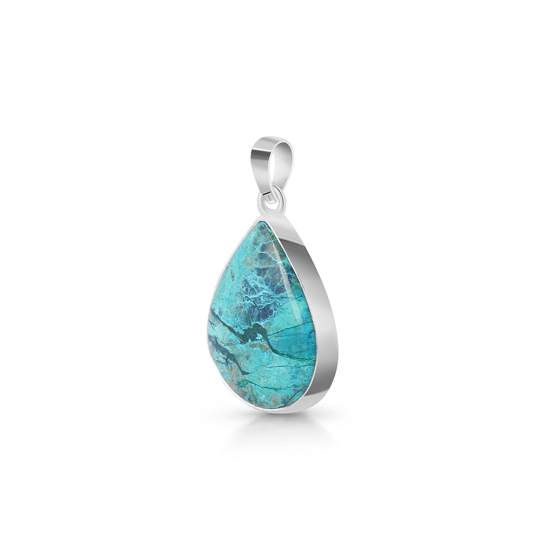 Premium Shattuckite Pendant - Elegant 925 Sterling Silver Jewelry (STK-P-18)