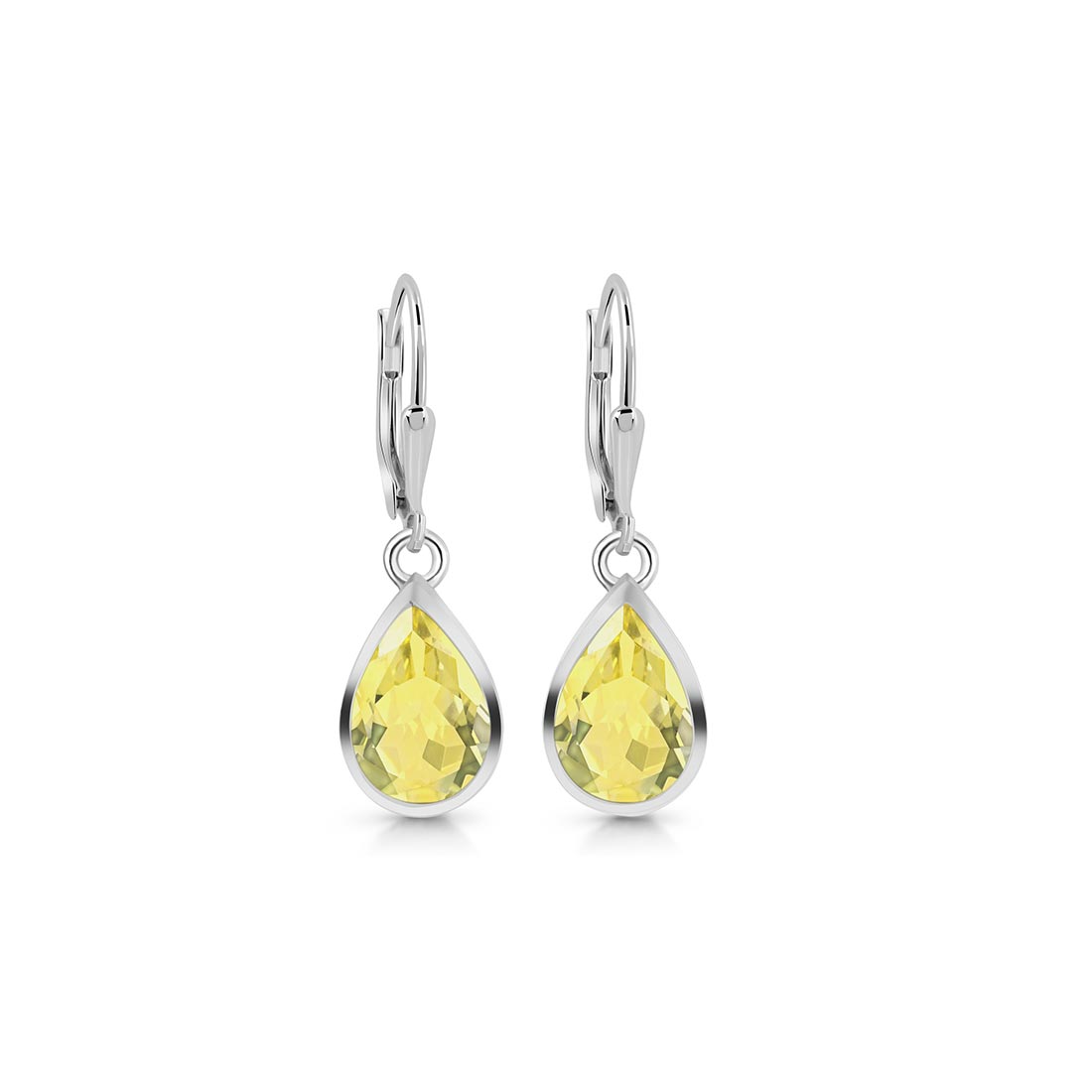 Premium Lemon Quartz Leverback Earrings - Ultimate Elegance (LEM-SE-707)