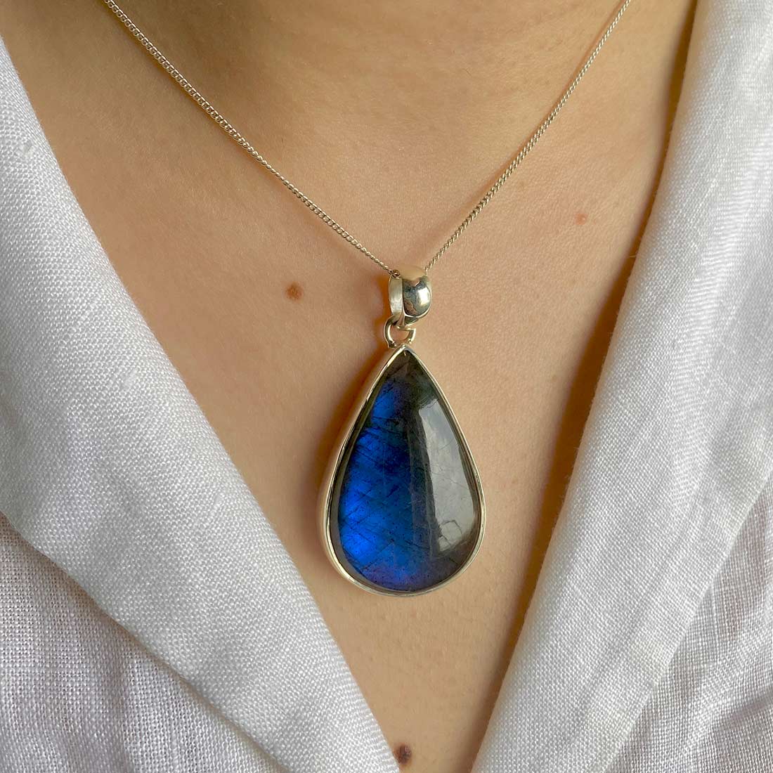 Premium Labradorite Pendant - Ultimate Transformation Jewelry (LBD-P-19)