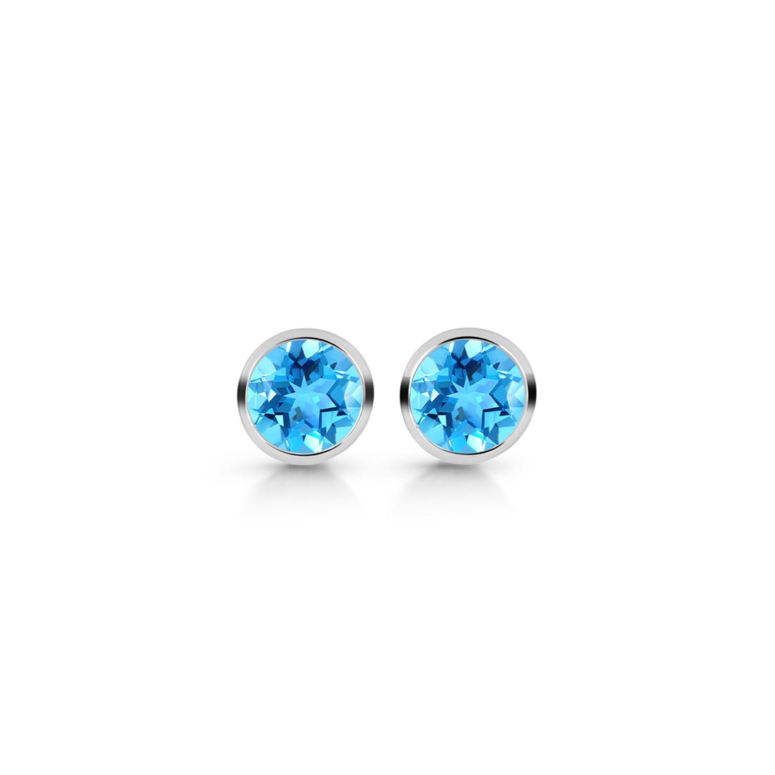 Premium Swiss Blue Topaz Stud Earrings - Ultimate Elegance (SBTZ-SE-1425)