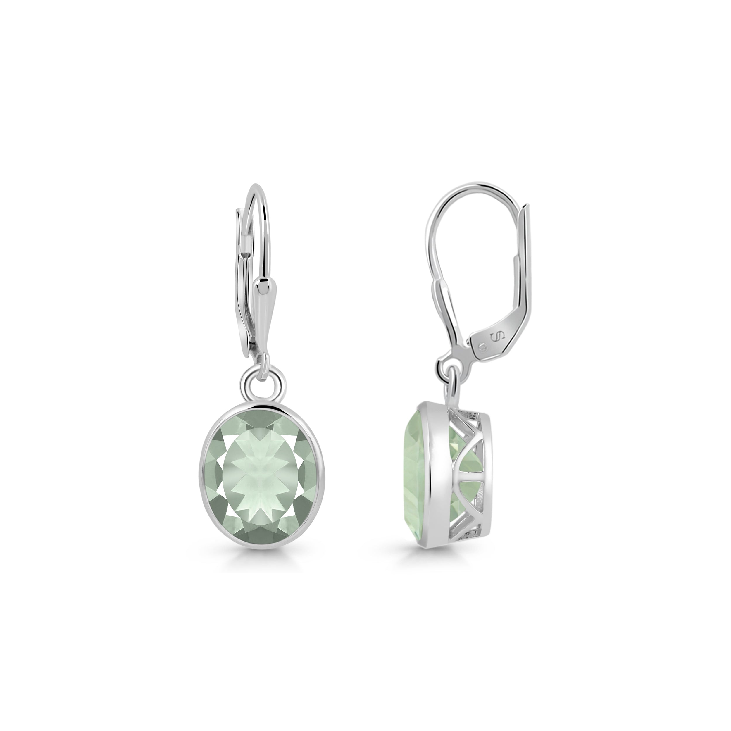 Premium Green Amethyst Leverback Earrings - Elegant & Healing Jewelry