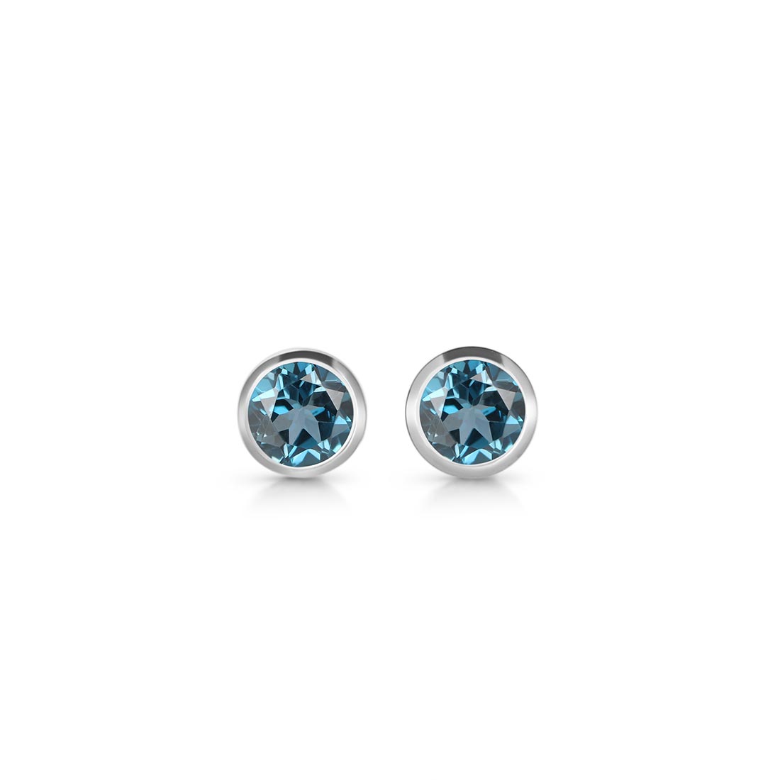 Premium London Blue Topaz Stud Earrings - Ultimate Elegance