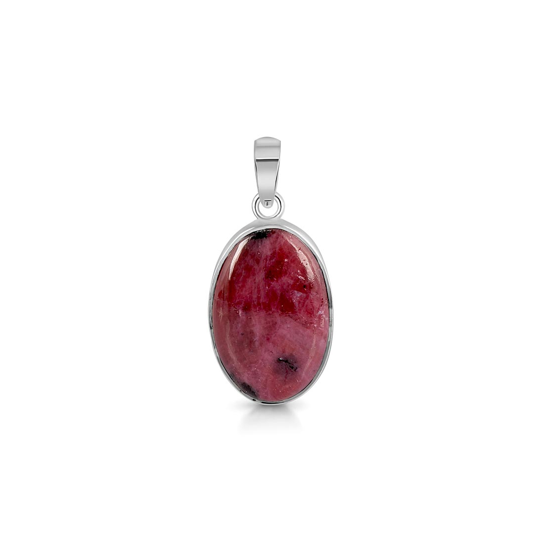 Premium Pink Ruby Zoisite Pendant - Elegant 925 Sterling Silver Jewelry