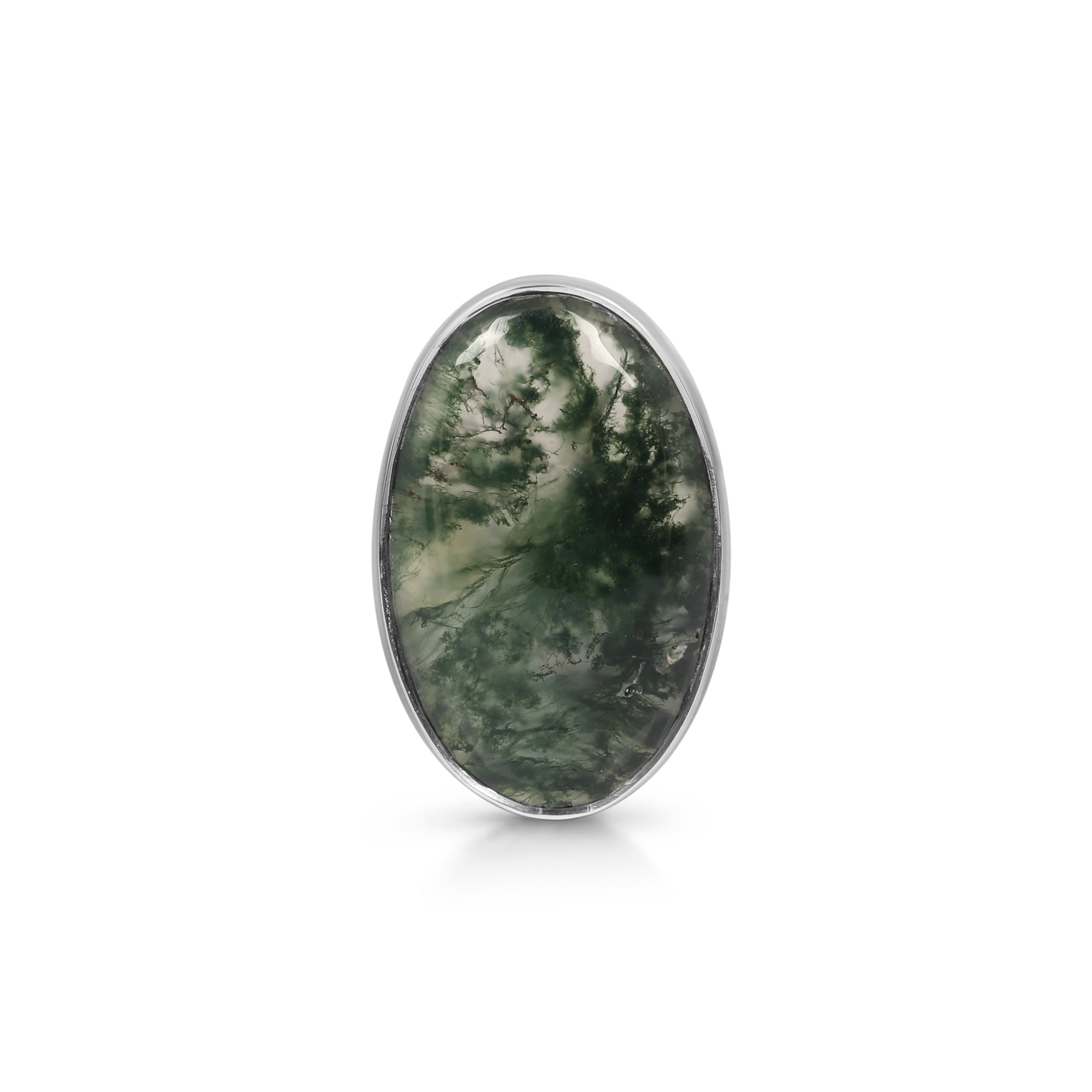 Premium Moss Agate Adjustable Ring - Elegant Statement Jewelry