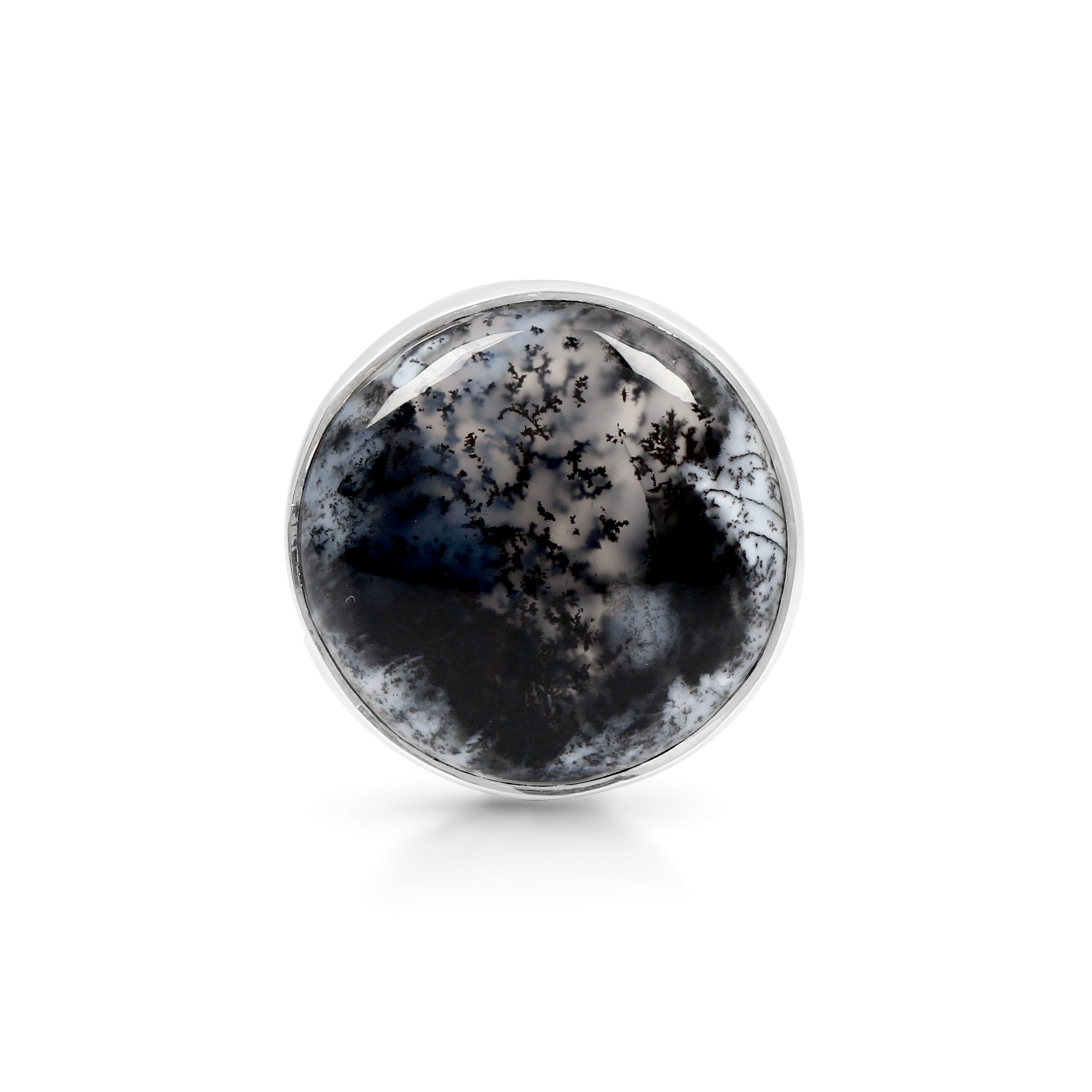 Premium Dendritic Agate Adjustable Ring - Ultimate Elegance (DDA-R-14)