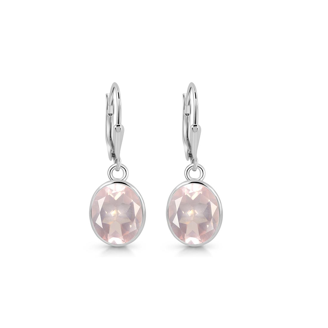 Premium Rose Quartz Leverback Earrings - Elegant & Calming (RSQ-SE-997)