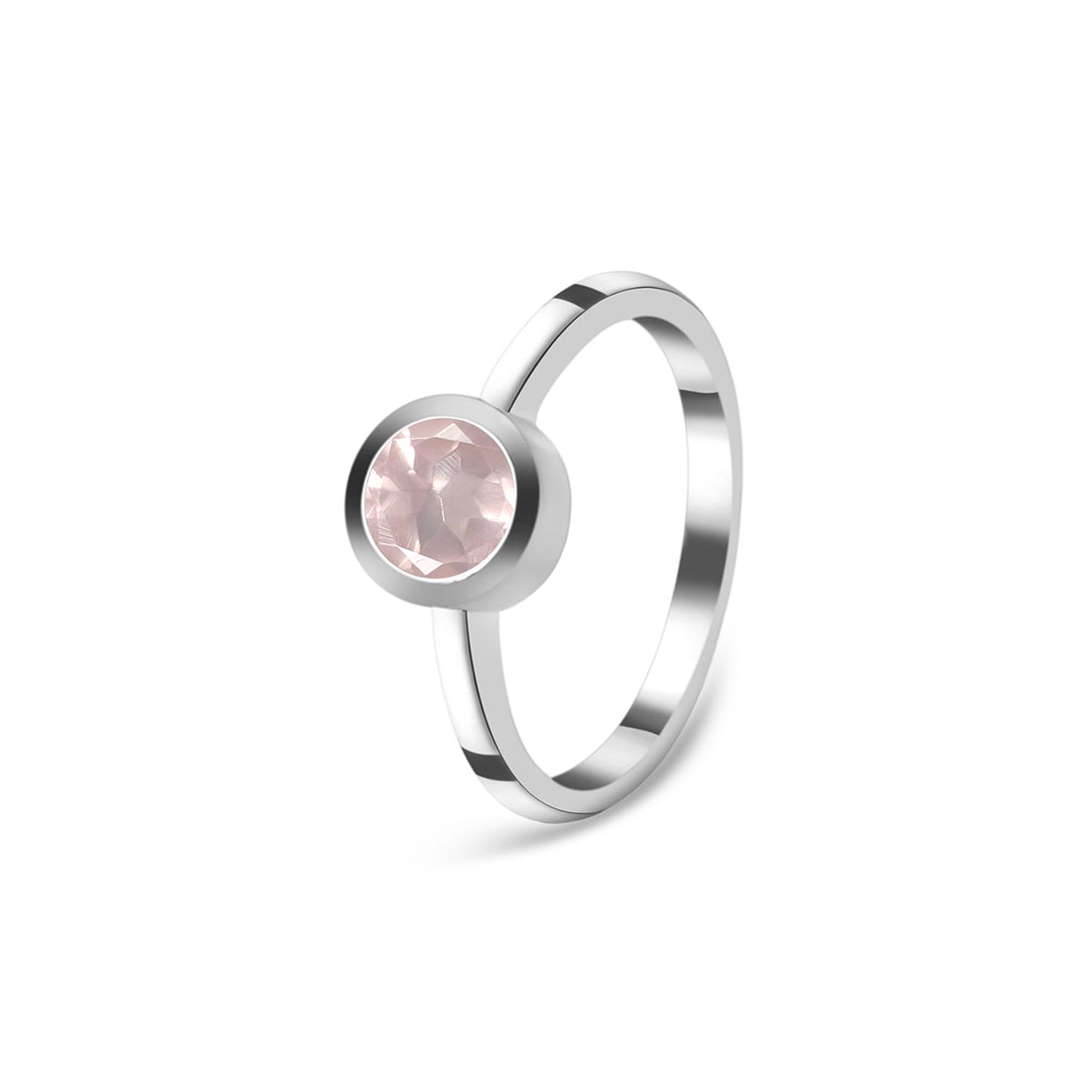 Premium Rose Quartz Ring - Elegant Sterling Silver Jewelry (RSQ-SR-237)