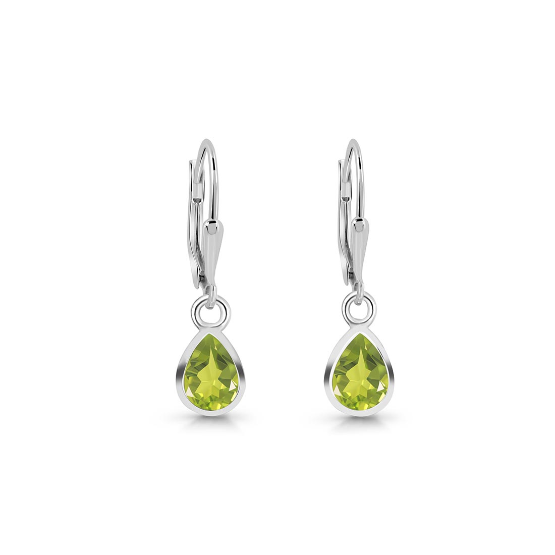 Premium Peridot Leverback Earrings - Elegant Green Gemstone Jewelry