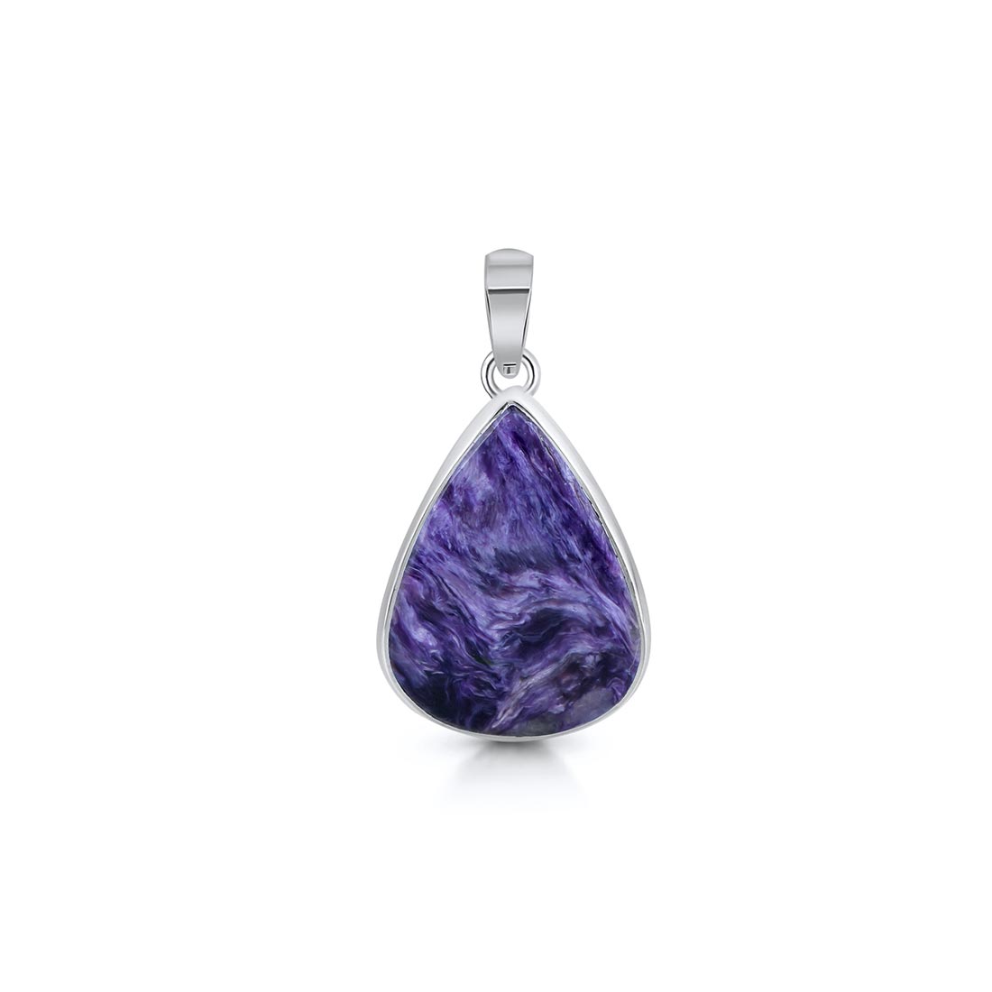 Premium Charoite Statement Pendant - Elegant Purple Stone Jewelry