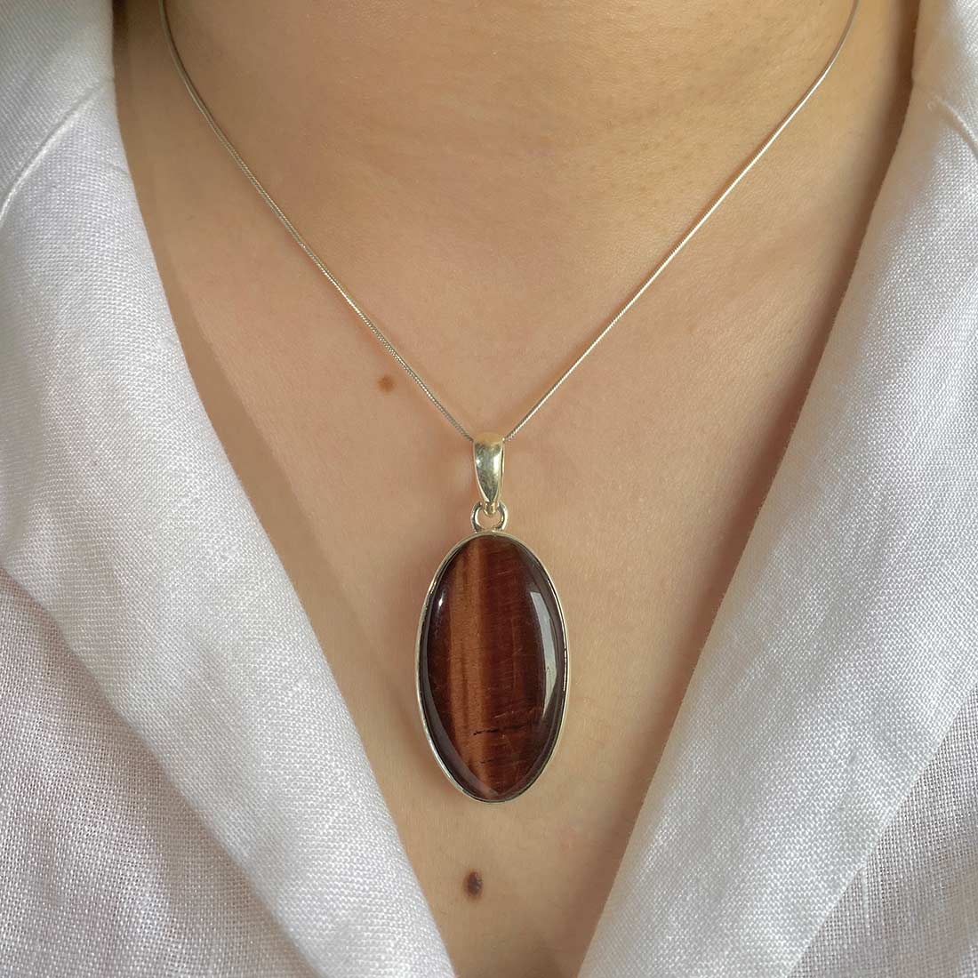 Premium Red Tiger Eye Statement Pendant - (RTE-P-7)