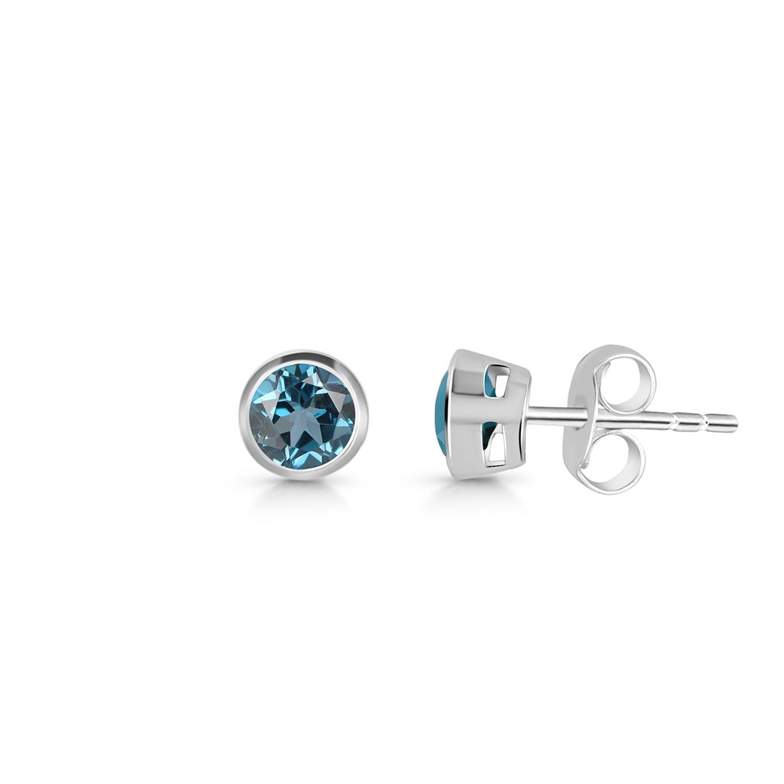 Premium London Blue Topaz Stud Earrings - Ultimate Elegance