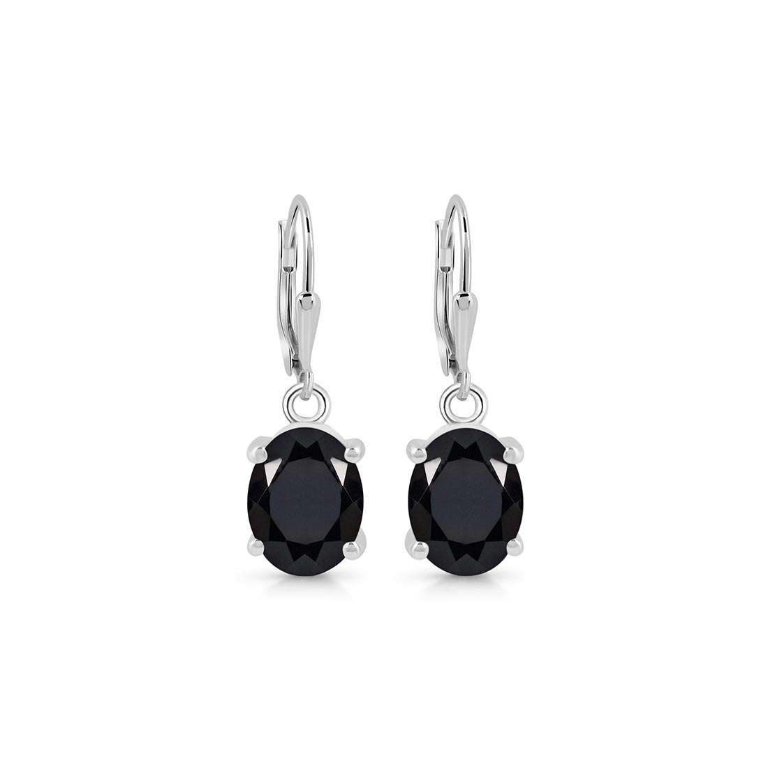 Premium Black Tourmaline Leverback Earrings - Elegant Protection & Style