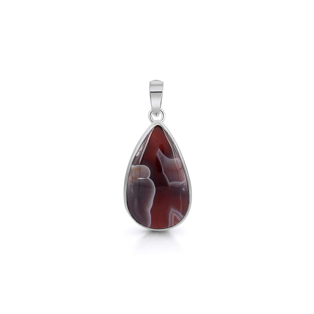 Premium Botswana Agate Pendant - Sterling Silver Elegance (RBA-P-3)