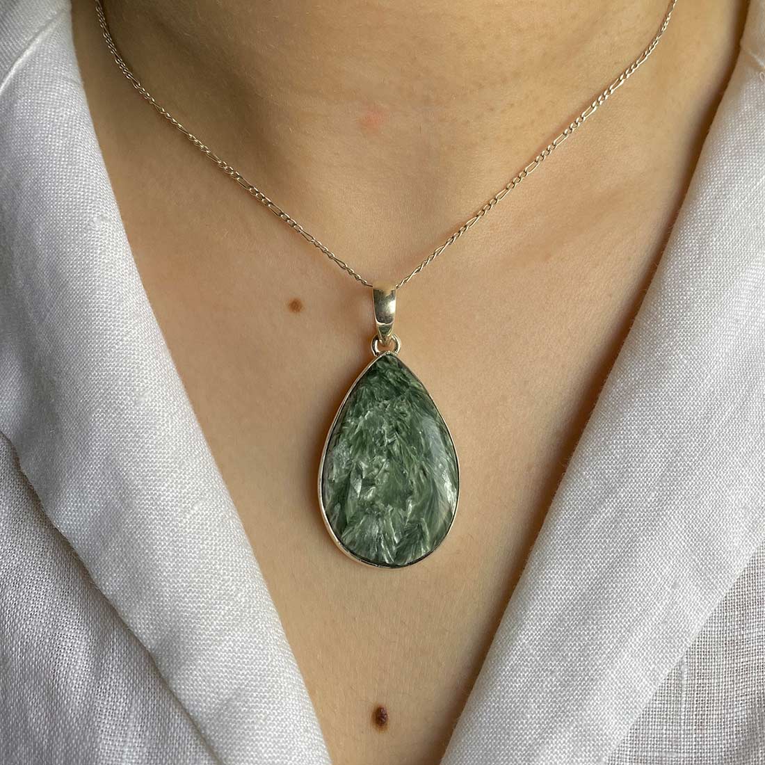 Premium Seraphinite Pendant - Ultimate Elegance (SER-P-5)