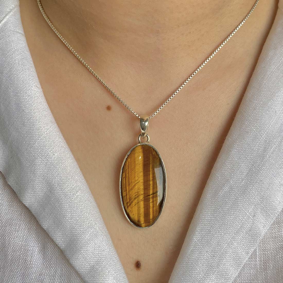 Premium Tiger Eye Pendant - TGE-P-15 | Stylish & Authentic