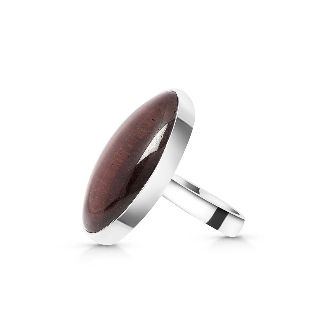 Premium Red Tiger Eye Adjustable Ring - Bold & Authentic (RTE-R-24)