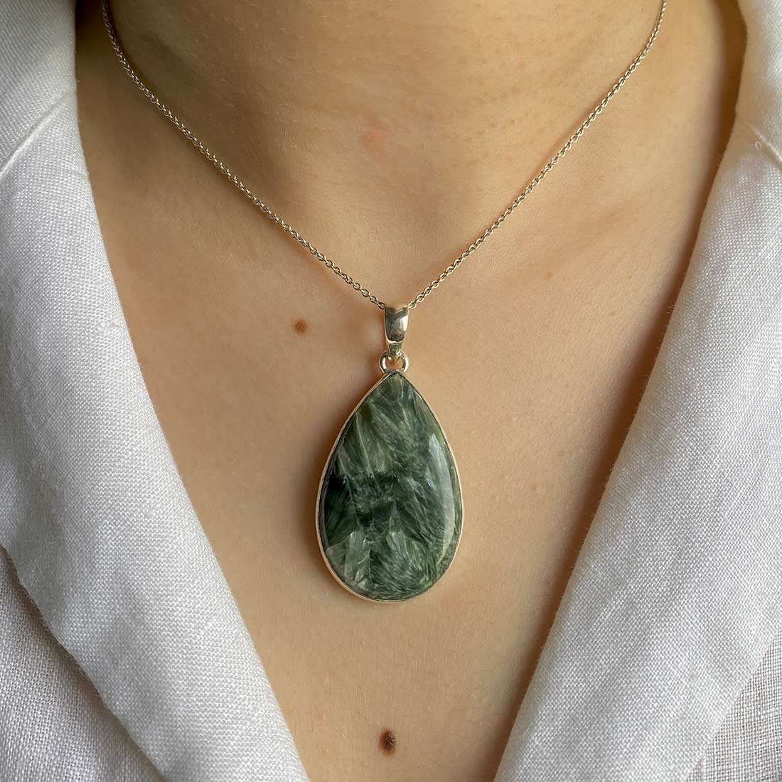 Premium Seraphinite Statement Pendant - SER-P-8