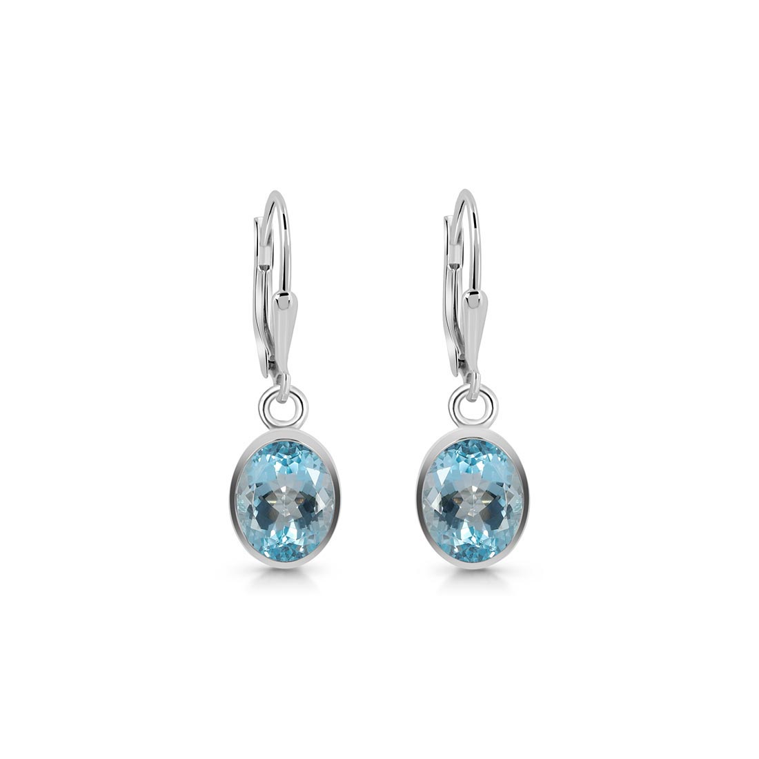 Premium Blue Topaz Leverback Earrings - Ultimate Elegance (BTZ-SE-998)